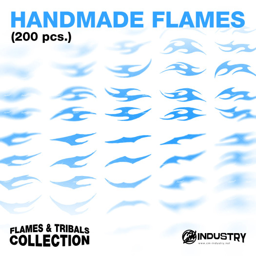 Handmade Flames Pack – 200 Vector Elements | No Effects