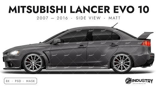 Mitsubishi Lacner Evo 10 2007-2016 - Side Car template | Matt
