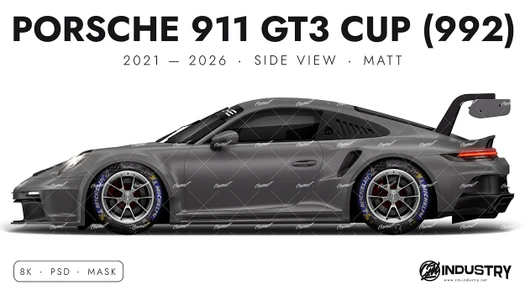 Porsche 911 GT3 Cup (992) 2021-2026 - Side Car template | Matt