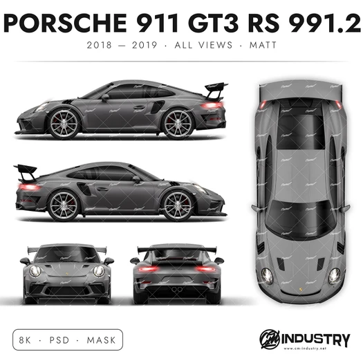 Porsche 911 GT3 RS 991.2 2018-2019 - Full Car template | Matt