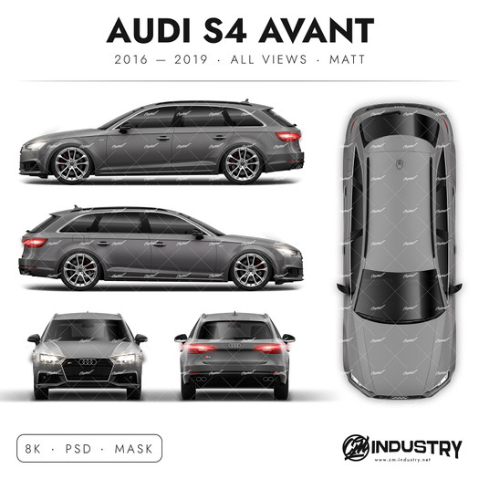 Audi S4 Avant 2016-2019 - Full Car template | Matt