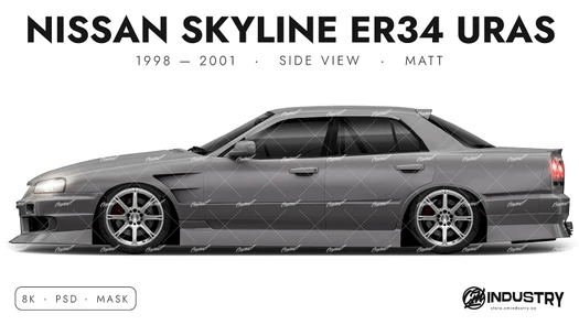 Nissan Skyline ER34 Uras 1998-2001 - Side Car template | Matt