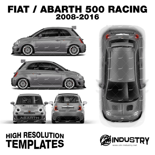 Abarth 500 racing 2008-2016 - Full Car template | Matt
