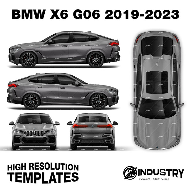 BMW X6 G06 2019-2023 - Full Car template | Matt