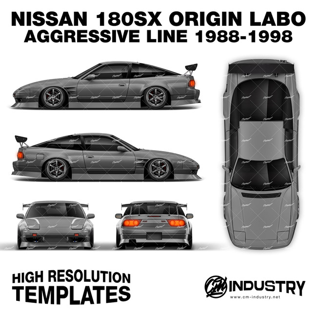 Nissan 180sx Origin Labo Aggressive Line 1988-1998 - Full Car template | Matt