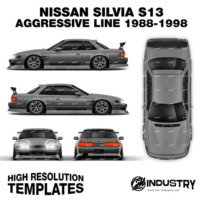Nissan Silvia S13 Origin Labo Aggressive Line V1 1988-1998 - Full Car template | Matt