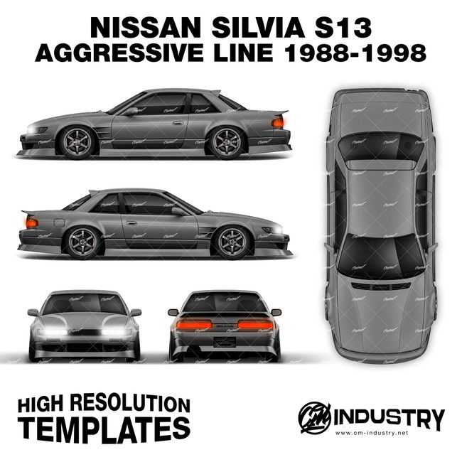 Nissan Silvia S13 Origin Labo Aggressive Line V2 1988-1998 - Full Car template | Matt