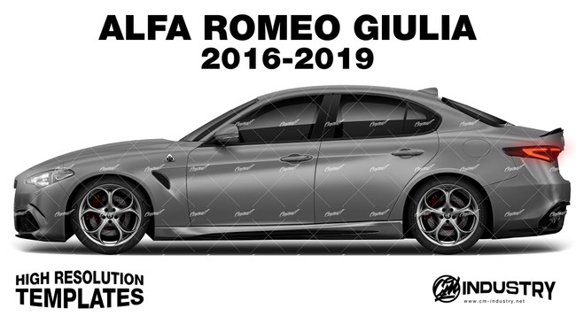 Alfa Romeo Giulia Quadrifoglio 2016-2019 - Side Car template | Matt