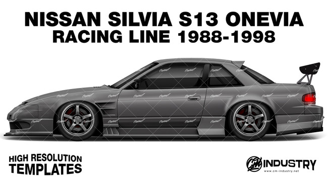 Nissan Silvia S13 Onevia Origin Labo Racing Line 1988-1998 - Side Car template | Matt