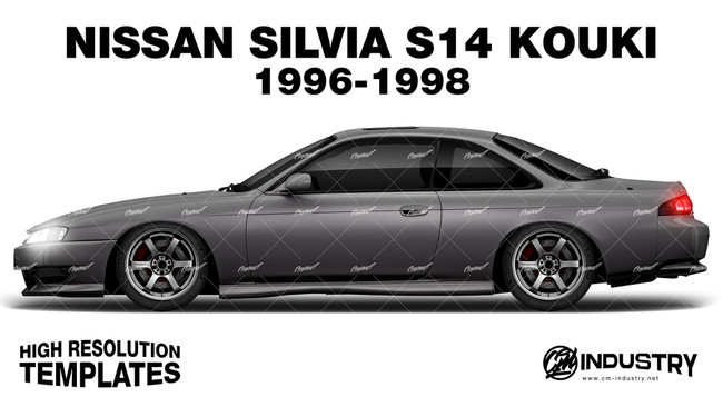 Nissan Silvia S14 Kouki 1996-1998 - Side Car template | Matt