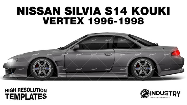 Nissan Silvia S14 Kouki Vertex 1996-1998 - Side Car template | Matt