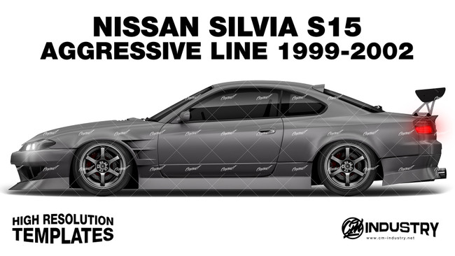 Nissan Silvia S15 Origin Labo Aggressive Line 1999-2002 - Side Car template | Matt