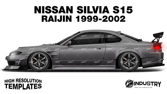 Nissan Silvia S15 Origin Labo Raijin 1999-2002 - Side Car template | Matt