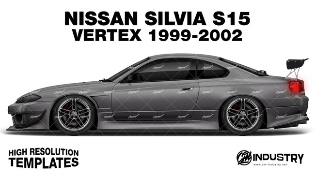 Nissan Silvia S15 Vertex 1999-2002 - Side Car template | Matt