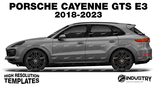 Porsche Cayenne GTS E3 2018-2023 - Side Car template | Matt