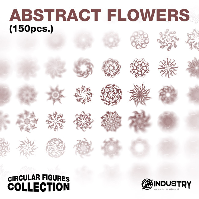 Abstract Flowers (150 pcs.) - Graphic Resources | CM Industry
