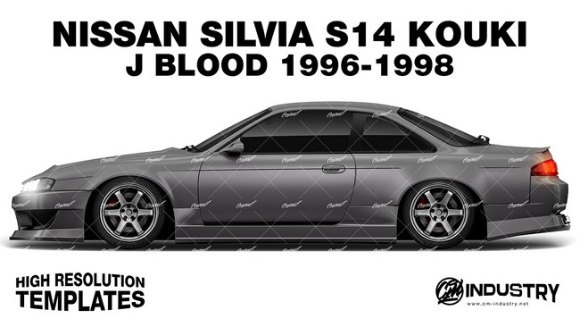 Nissan Silvia S14 Kouki J Blood 1996-1998 - Side Car template | Matt
