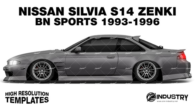 Nissan Silvia S14 Zenki BN Sports V2 1993-1996 - Side Car template | Matt