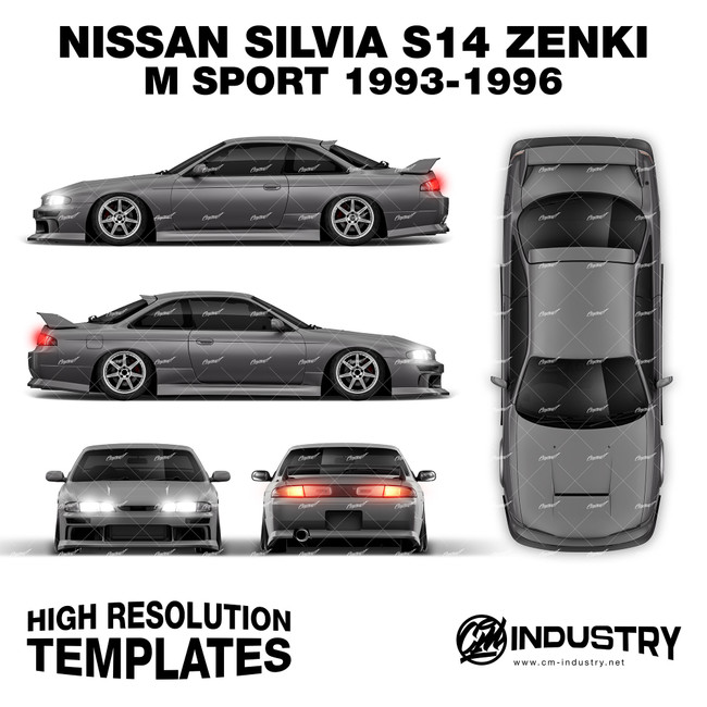 Nissan Silvia S14 Zenki M Sport 1993-1996 - Full Car template | Matt