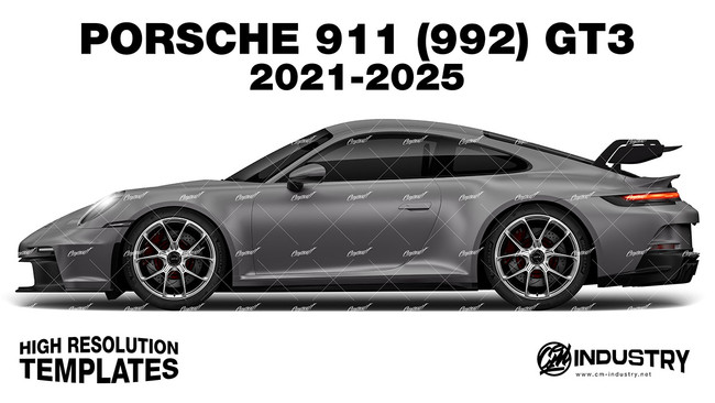 Porsche 911 (992) GT3 2021-2025 - Side Car template | Matt