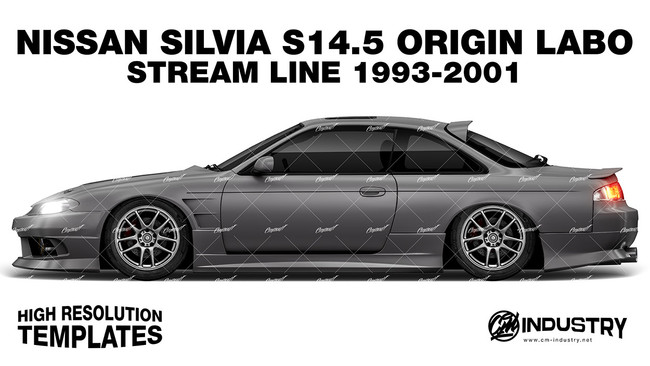 Nissan Silvia S14.5 Origin Labo Stream Line 1993-2001 - Side Car template