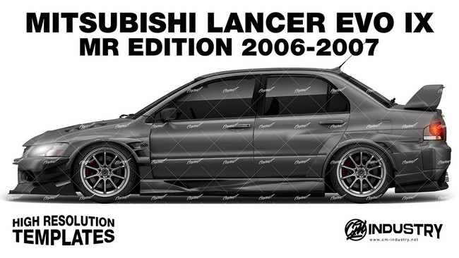 Mitsubishi Lancer Evo IX MR Edition 2006-2007 - Side Car template | Matt