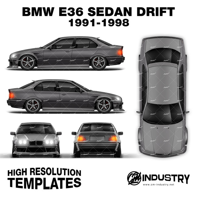 BMW E36 Sedan Drift 1991-1998 - Full Car template