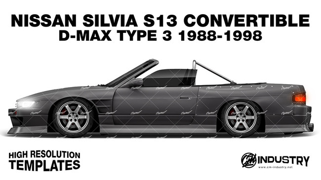 Nissan Silvia S13 Convertible D-Max Type 3 1988-1998 - Side Car template | Matt
