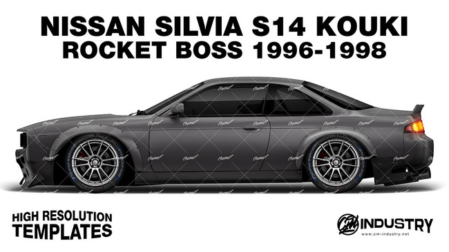 Nissan Silvia S14 Kouki Rocket Boss 1996-1998 - Side Car template | Matt