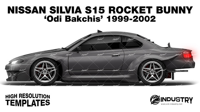 Nissan Silvia S15 Rocket Bunny 'Odi Bakchis' 1999-2002 - Side Car template | Matt