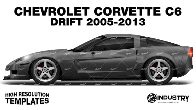 Chevrolet Corvette C6 Drift 2005-2013 - Side Car template | Matt