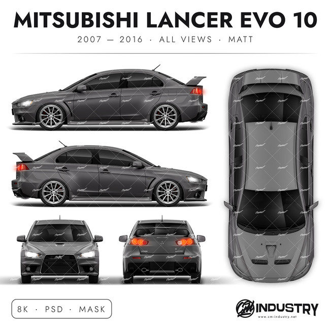 Mitsubishi Lacner Evo 10 2007-2016 - Full Car template | Matt