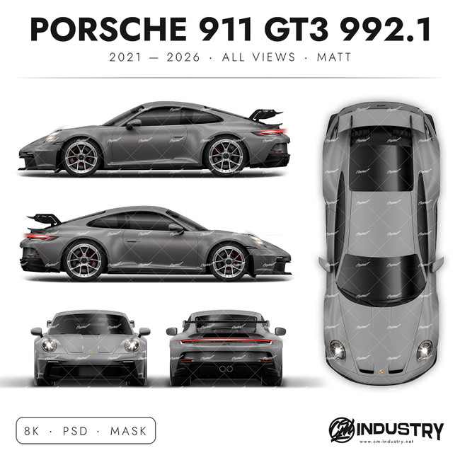 Porsche 911 GT3 992.1 2021-2026 - Full Car template | Matt