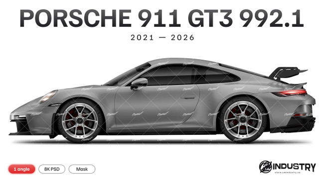 Porsche 911 GT3 992.1 2021-2026 - Side Car template | Matt