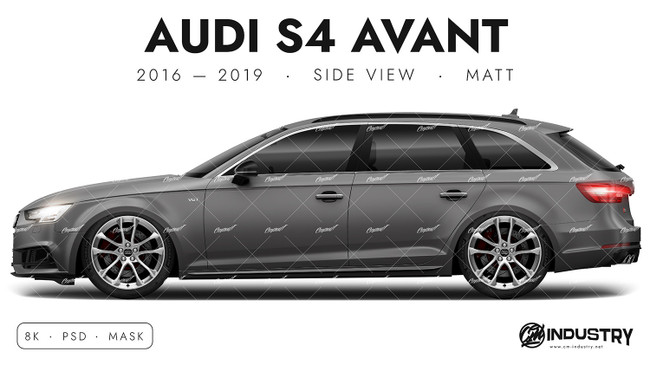 Audi S4 Avant 2016-2019 - Side Car template | Matt
