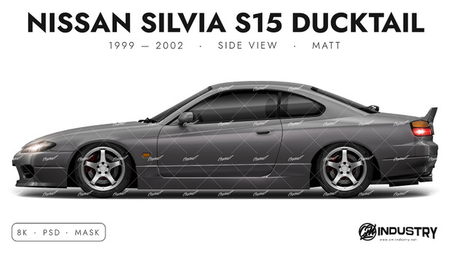 Nissan Silvia S15 Ducktail 1999-2002 - Side Car template | Matt