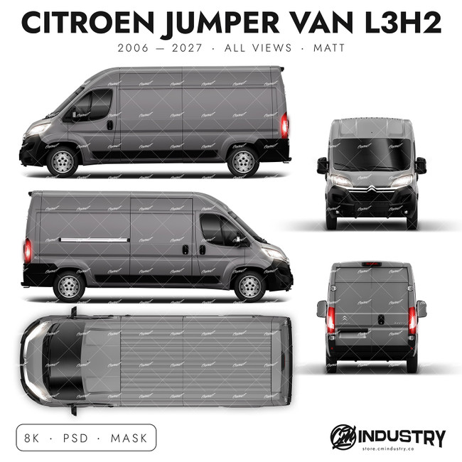 Citroen Jumper Van L3H2 2006-2027 - Full Car template | Matt
