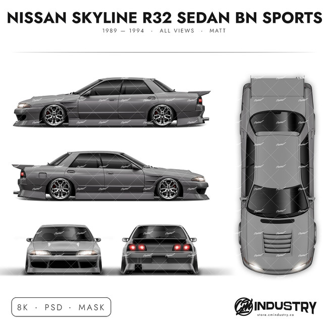 Nissan Skyline R32 Sedan BN Sports 1989-1994 - Full Car template | Matt