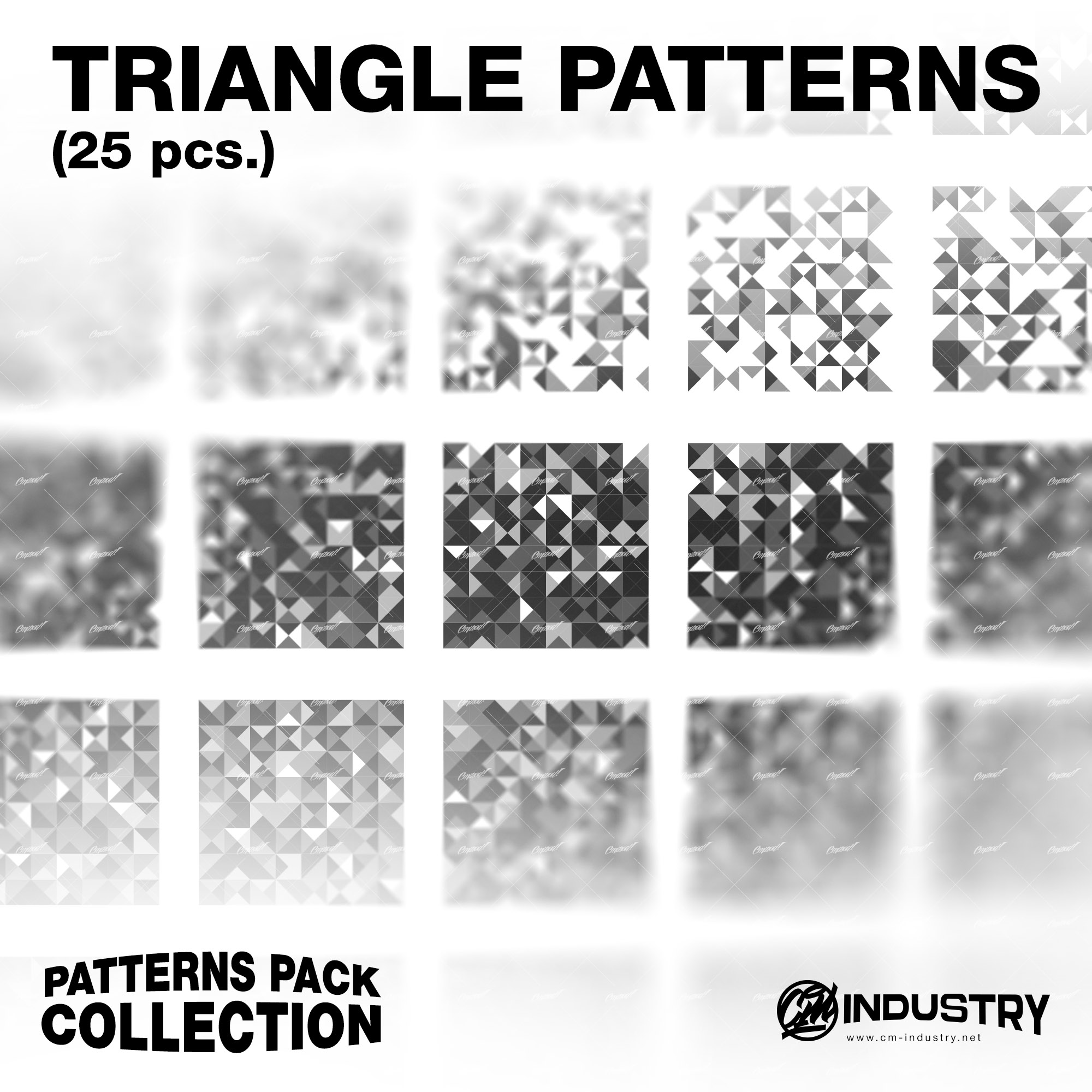 Triangle Patterns Pack – 25 Vector Elements | CM Industry