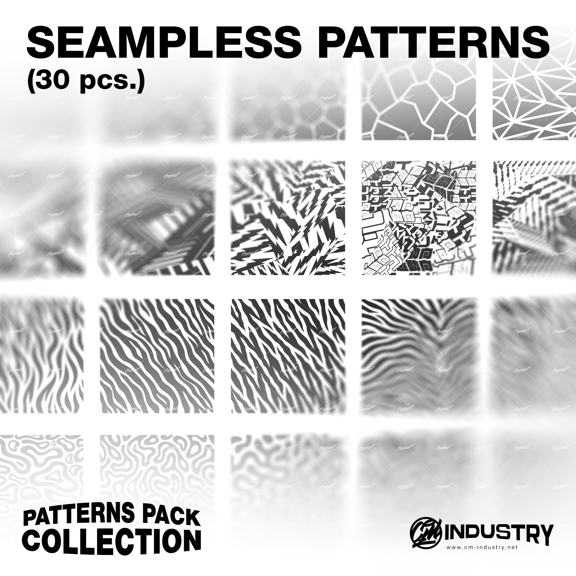 Seamless Patterns Pack – 30 Vector Elements | CM Industry