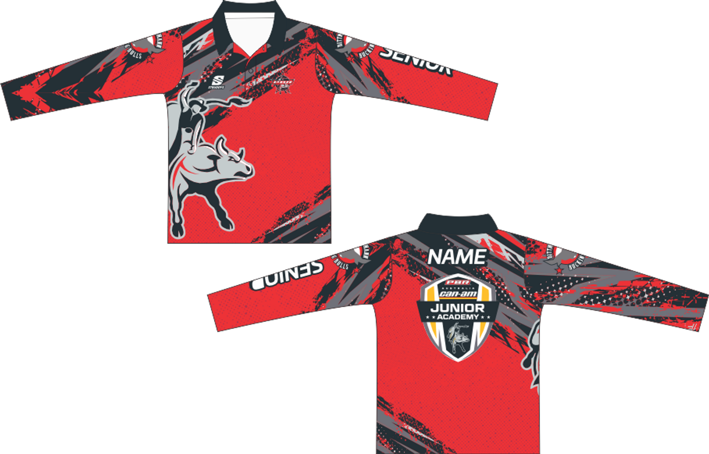 PBR - Red Long Sleeve Polo - Senior (OS32617A)