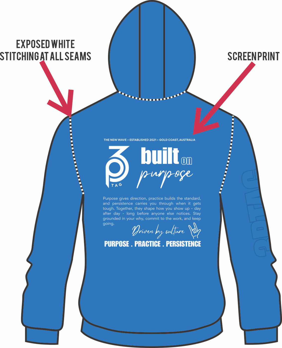 3PT - Oversized Blue Hoodie