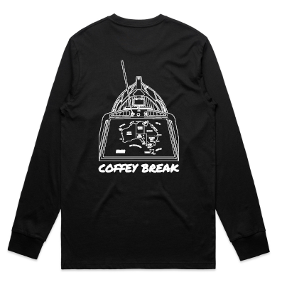CB - Long Sleeve Tee Black - White Printing