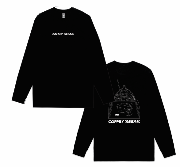 CB - Long Sleeve Tee Black - White Printing