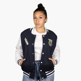 Blue varsity jacket for schools