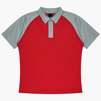 red grey manly polo