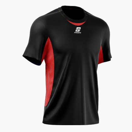 Black red players tee