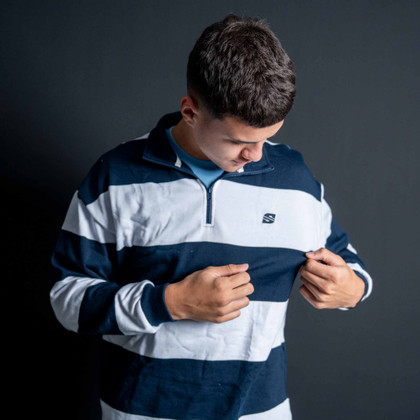 SM - Knitted Jersey Navy/White