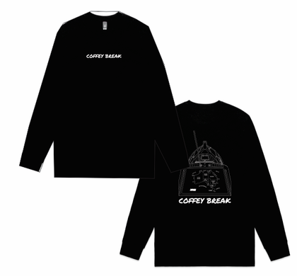 CB - Long Sleeve Tee Black - White Printing