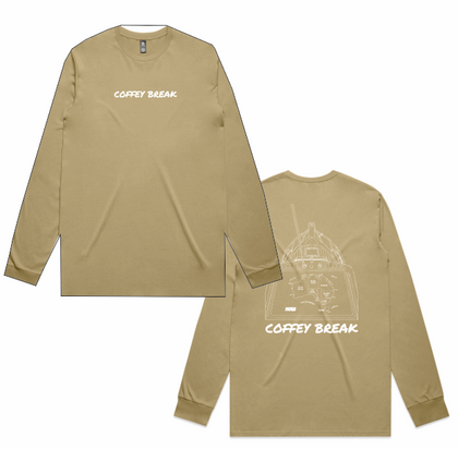 CB - Long Sleeve Tee Khaki - White Print